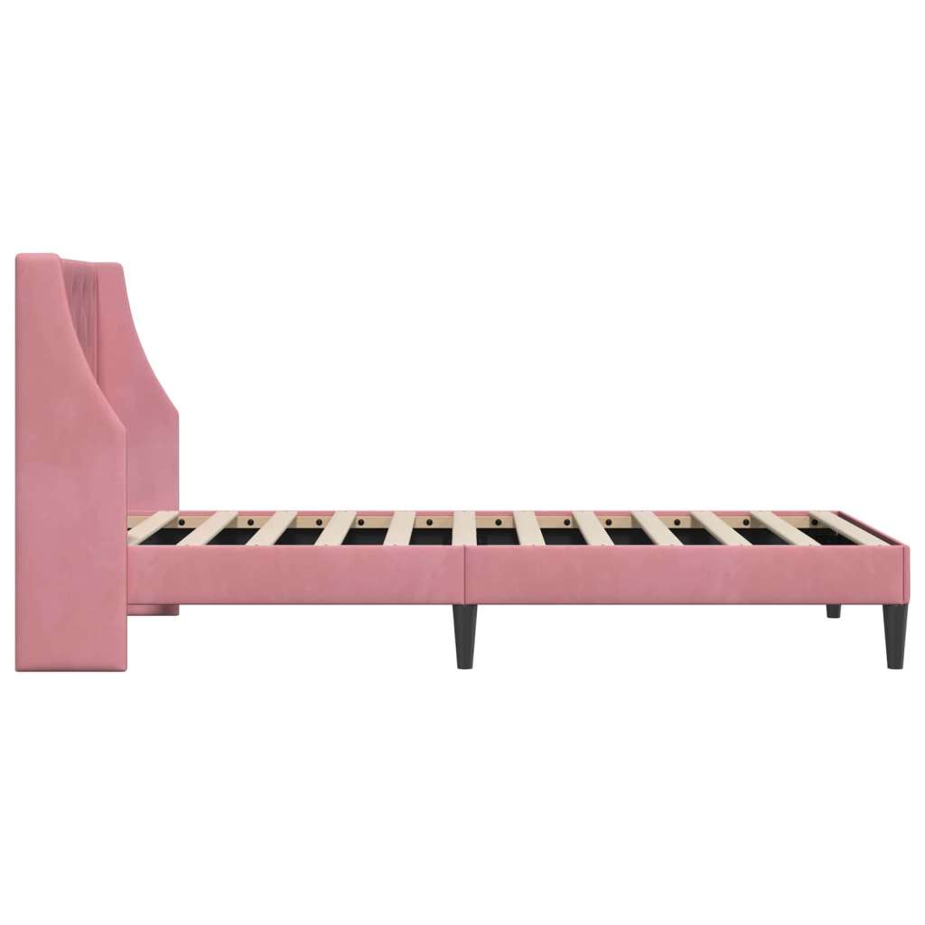  Okvir za krevet s uzglavljem Ružičasta 90 x 200 cm Baršun - Ružičasta 90 x 200 cm | shoptok.hr