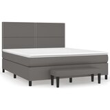 vidaXL Krevet s oprugama i madracem sivi 180 x 200 cm od umjetne kože Cijene