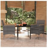  3-dijelni vrtni blagovaonski set s jastucima sivo-crni | shoptok.hr
