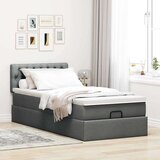 vidaXL otomanski krevet s madracem tamnosivi 90x200 cm tkanine | shoptok.hr