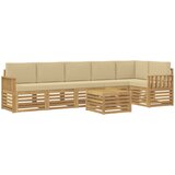  Set vanjskih sofa 7 kom. Bijela i bež Poliester 59 x 59 x 37 cm | shoptok.hr