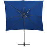  Konzolni suncobran s dvostrukim vrhom 250 x 250 cm azurni | shoptok.hr