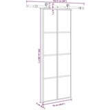 vidaXL klizna vrata s priborom 76 x 205 cm od ESG stakla i aluminija | shoptok.hr