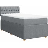  Box spring krevet s madracem svjetlosivi 90x190 cm od tkanine Slike