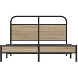 vidaXL Okvir kreveta bez madraca dimljena boja hrasta 140x200cm drveni | shoptok.hr