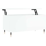 vidaXL klubska mizica visok sijaj bela 90x44,5x45 cm inženirski les | Shoptok.si