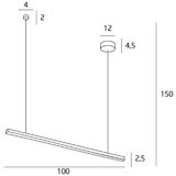  MAXLIGHT P0310 - LED luster na sajli TRIO LED/12W/230V crna | Eponuda.com