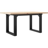  Stolić za kavu O-oblika 80x50x40 cm borovina i čelik | shoptok.hr