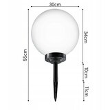  LED solarna lampa LED/1,2V 6500K 200 mAh, prečnik 30 cm, IP44, bela/crna | Eponuda.com