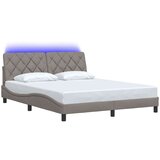  Okvir kreveta s LED-om bez madraca Taupe 160x200 cm tkanina | shoptok.hr
