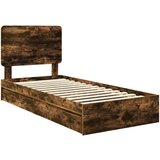  Okvir za krevet s ladicama Dimljeni hrast 100 x 200 cm | shoptok.hr