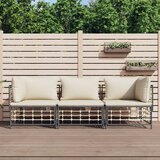 The Living Store Vrtna sedežna garnitura 3-delna z blazinami antracit poli ratan - Vrtna Sedežna Garnitura, (21479339) | Shoptok.si
