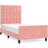  Okvir za krevet s uzglavljem ružičasti 100x200 cm baršunasti | shoptok.hr