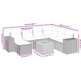  8-dijelni set vrtnih sofa od poliratana s jastucima crni | shoptok.hr