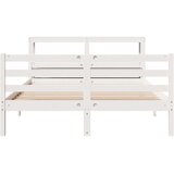 vidaXL Posteljni okvir z vzglavjem 160x200 cm trdna borovina, (21292383) | Shoptok.si