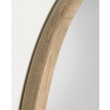 Kave Home Stensko ogledalo z lesenim okvirjem ø 80 cm Alum – | Shoptok.si