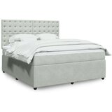vidaXL Krevet s oprugama i madracem svjetlosivi 180x200 cm baršunasti | shoptok.hr