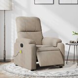 Maison Chic Električni masažni naslanjač - Relax naslanjač taupe mikrovlakna, (22042539) | Shoptok.si