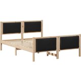  Okvir za krevet s uzglavljem Crna 135 x 190 cm tkanina | shoptok.hr