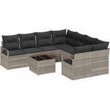  Set sofe s jastukom 9 pcs Svijetlo siva i crna poliratan | shoptok.hr