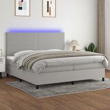 The Living Store Box spring postelja z vzmetnico LED sv. siva 200x200 cm blago - Box Spring Postelja, (21519707) | Shoptok.si