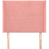 Uzglavlje s ušima ružičasto 93x16x118/128 cm baršunasto | shoptok.hr