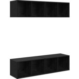 vidaXL Stenski TV kabinet s polico 4 pcs Črni hrast 37 x 37 x 72 cm | Shoptok.si