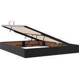 vidaXL Postelja z LED lučmi z vzglavjem Črna 180 x 200 cm PVC | Shoptok.si