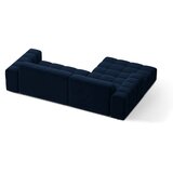 Cosmopolitan Design Temno modra žametna kotna sedežna garnitura (levi kot/z ležalnikom) Chicago – | Shoptok.si