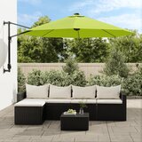 vidaXL Zidni suncobran s LED svjetlima svjetlozeleni 290 cm | shoptok.hr