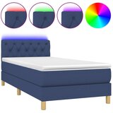 Maison Chic Box spring postelja - Vzmetna postelja z vzmetnico LED modra 80x200 cm blago SL21423, (21892924) Cene