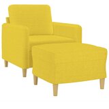  Fotelja s tabureom svjetložuta 60 cm od tkanine | shoptok.hr