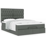 vidaXL otomanski krevet s madracem tamnosivi 140x190cm od tkanine | shoptok.hr