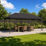 Paviljon s bočnim stranama 6 x 3 m Antracit Poliester i čelik | shoptok.hr