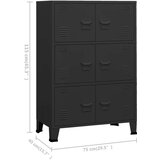 vidaXL industrijska arhivska omarica črna 75x40x115 cm kovina | Shoptok.si