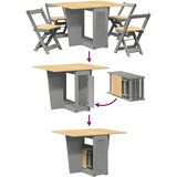  5-dijelni blagovaonski set Corona sklopivi sivi od borovine | Eponuda.com