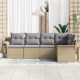  Sjedeća garnitura za vrt 5 kom. Bež poliratan 242,5 x 132,5 x 85 cm | shoptok.hr