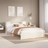 vidaXL Knjižna postelja brez vzmetnice bela 150x200 cm trdna borovina | Shoptok.si