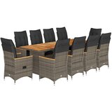 11-dijelni vrtni bistro set od poliratana s jastucima sivi | shoptok.hr