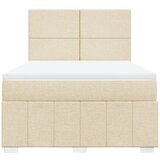  Krevet s oprugama i madracem krem 160x200 cm od tkanine | shoptok.hr
