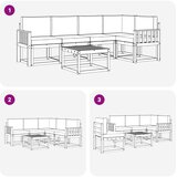  Set vanjskih sofa 6 kom. Bijela i krem Čvrsto drvo akacije | shoptok.hr