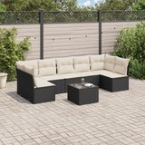 Maison Chic Seti vrtnega pohištva - Vrtna garnitura - Vrtni pohištvo set 8-delna z blazinami črn poli ratan, (21800710) | Shoptok.si