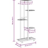  Stalak za cvijeće s 5 katova 44 x 23 x 100 cm bijeli željezni | shoptok.hr