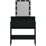  Toaletni Stolik s Ogledalom i LED Osvjetljenjem Crna Orazna Drvo | shoptok.hr