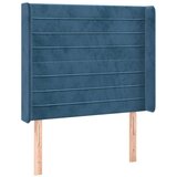  Posteljno vzglavje temno modro 103x16x118/128 cm žamet | Shoptok.si