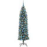 vidaXL Umetno vitko božično drevo med 300 LED Zelena in bela 180 cm | Shoptok.si