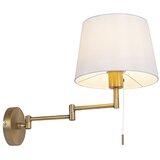 QAZQA Stenska svetilka bronasta z belim senčnikom in nastavljivim krakom - Ladas Deluxe | Shoptok.si