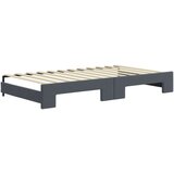 vidaXL Izvlečna dnevna postelja z vzmetnico tem. siva 100x200 cm žamet | Shoptok.si
