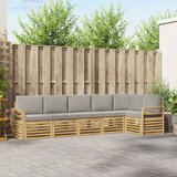  Set vanjskih sofa 6 kom. Bijela i svjetlosiva Poliester 308 x 130,5 x 73 cm | Shoptok.si