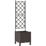  Vrtni saksija s rešetkom i kotačima Smeđa 40 x 40 x 149 cm PP - Smeđa 40 x 40 x 143 cm s kotačima | shoptok.hr